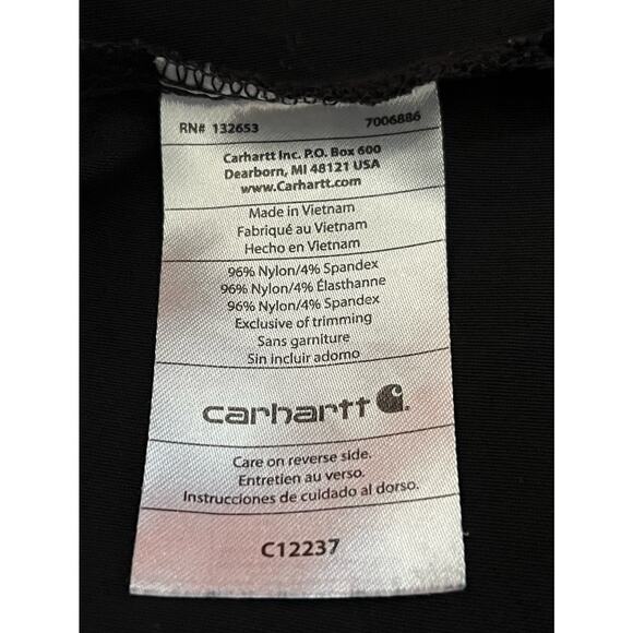 carhartt Scrub Top Modern Fit BLACK Side Snaps Vented Shoulder on Back LARGE - Picture 10 of 10